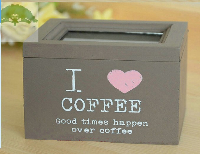 Colored wooden coffee box