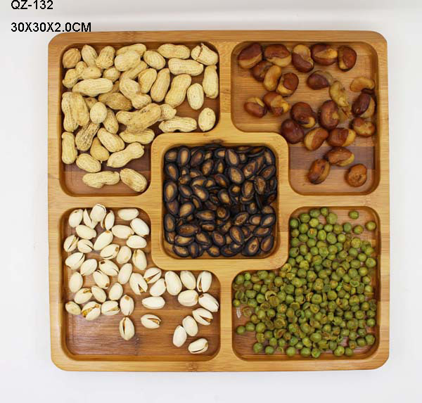 Square bamboo fruit tray